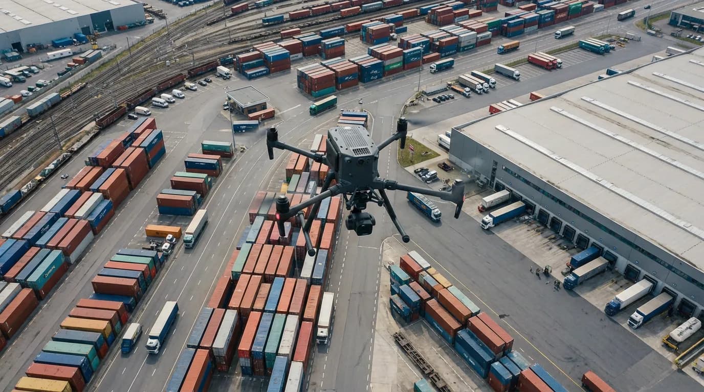 Drone providing wide-area security coverage