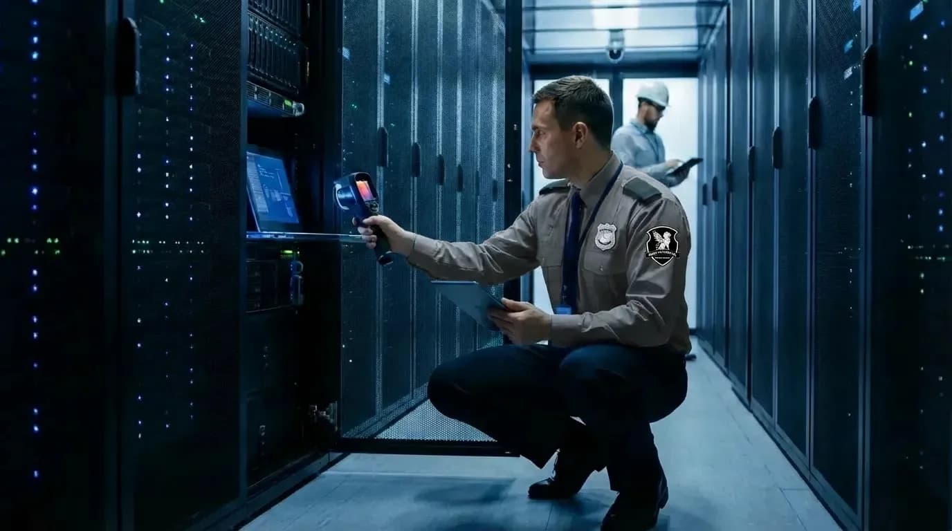 Data center security personnel responding to a security incident