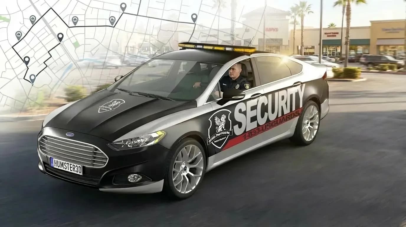 Mobile patrol vehicle covering multiple sites